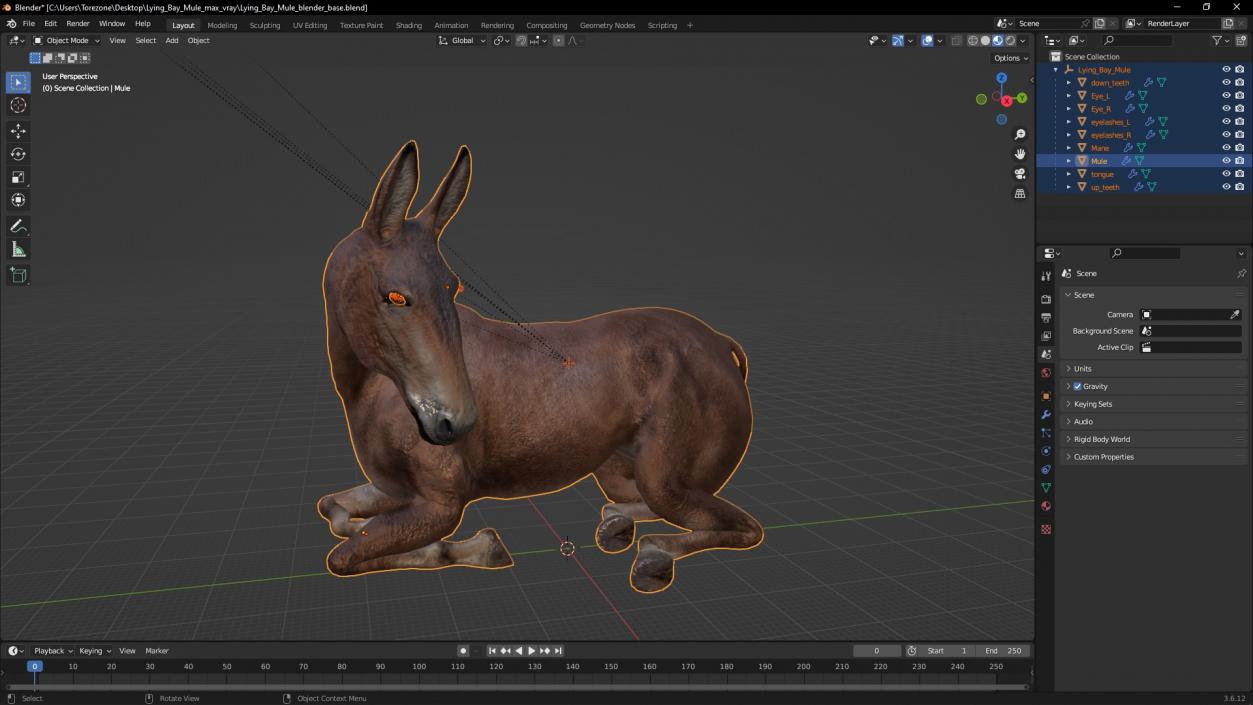 3D Lying Bay Mule 2