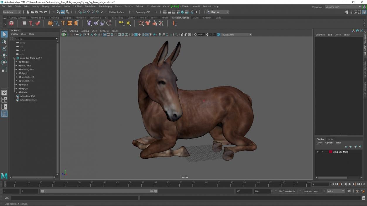 3D Lying Bay Mule 2