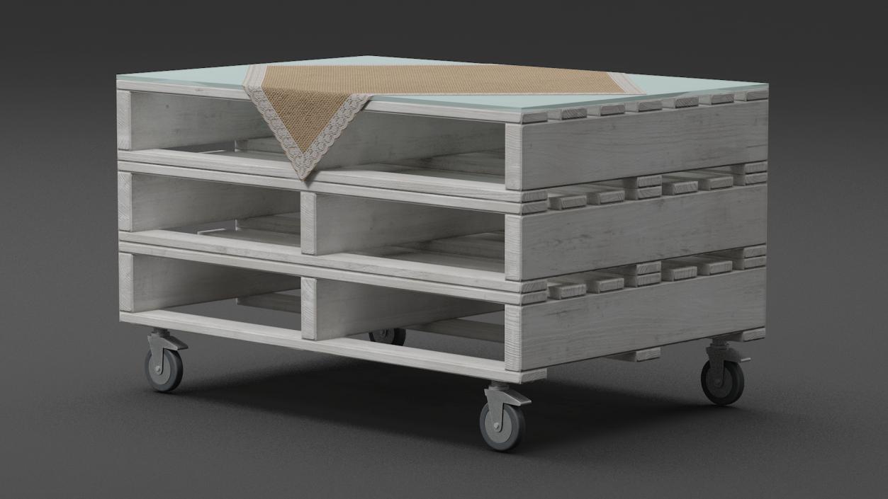 3D model Pallet Coffee Table White