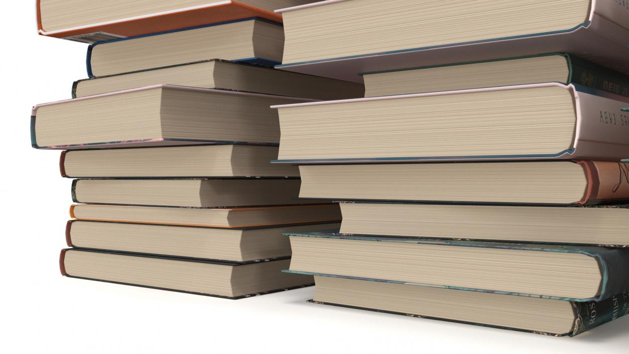 3D Modern Books Stack model