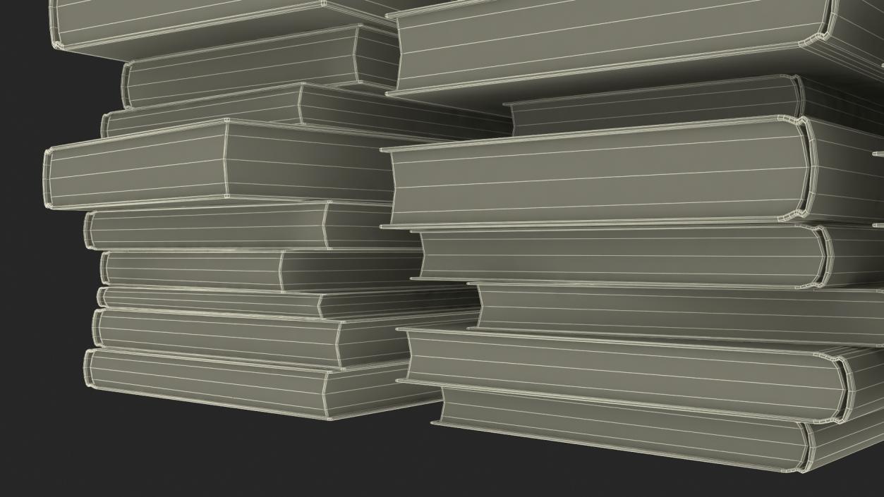 3D Modern Books Stack model