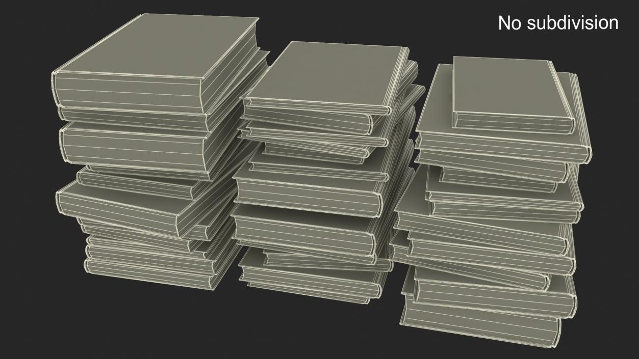 3D Modern Books Stack model