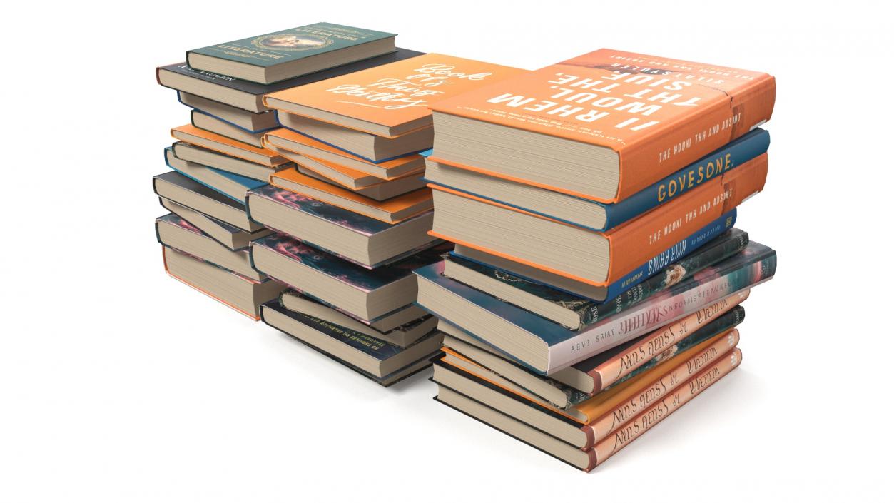 3D Modern Books Stack model