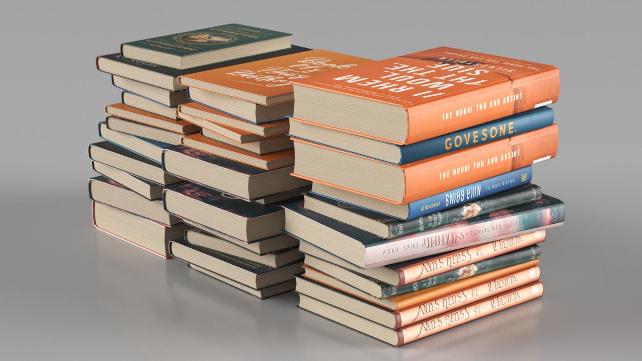 3D Modern Books Stack model