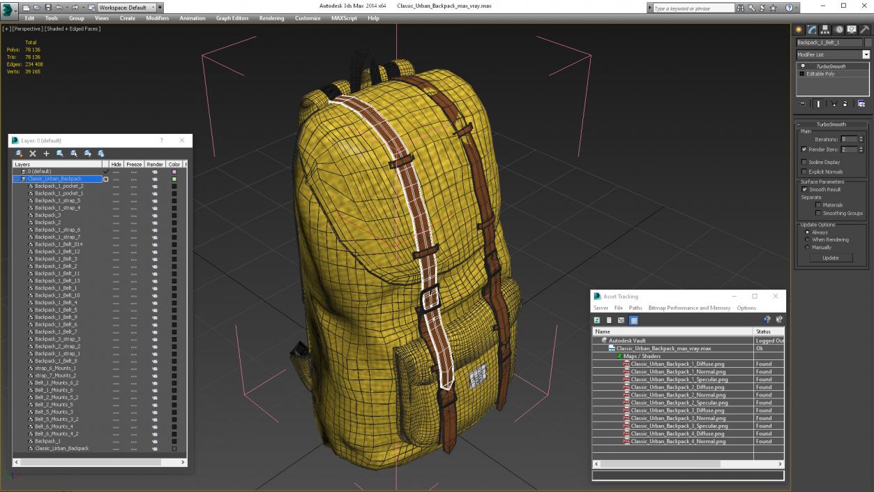 Classic Urban Backpack 3D