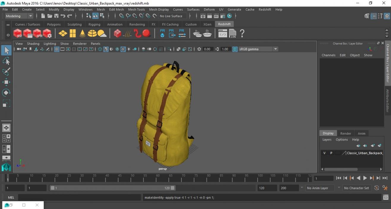 Classic Urban Backpack 3D