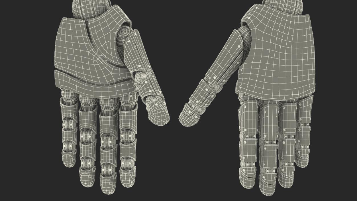 3D Cyborg Hand Rigged model