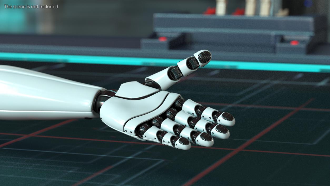 3D Cyborg Hand Rigged model