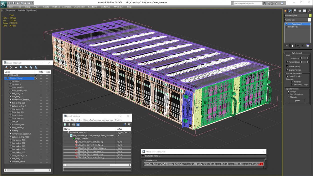 HPE Cloudline CL5200 Server Closed 3D model