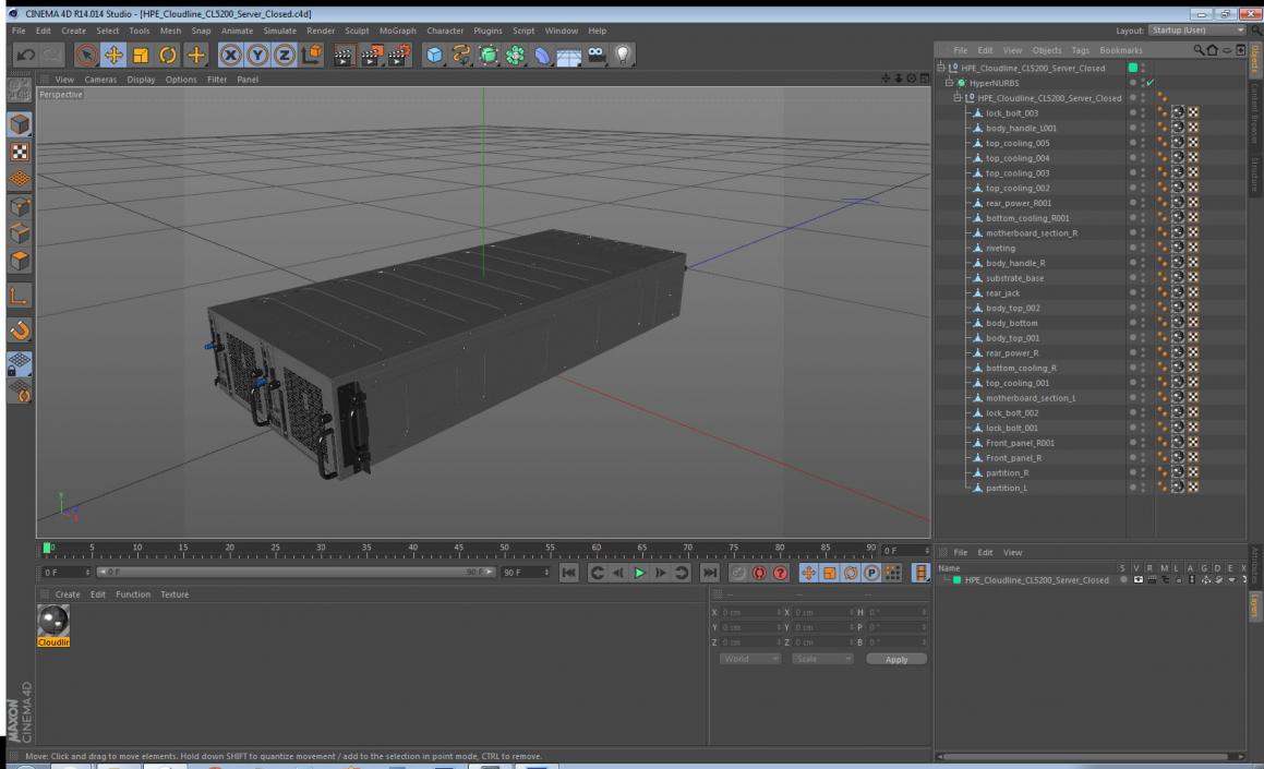 HPE Cloudline CL5200 Server Closed 3D model