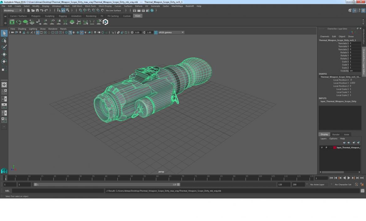 3D Thermal Weapon Scope Dirty