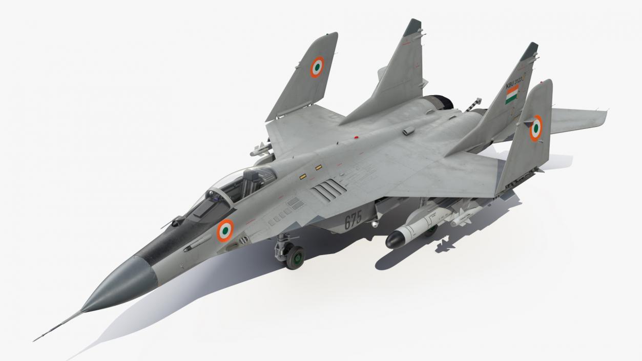 3D model MiG 29K Fulcrum D Indian Navy with Armament Rigged