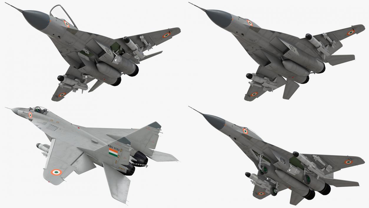 3D model MiG 29K Fulcrum D Indian Navy with Armament Rigged