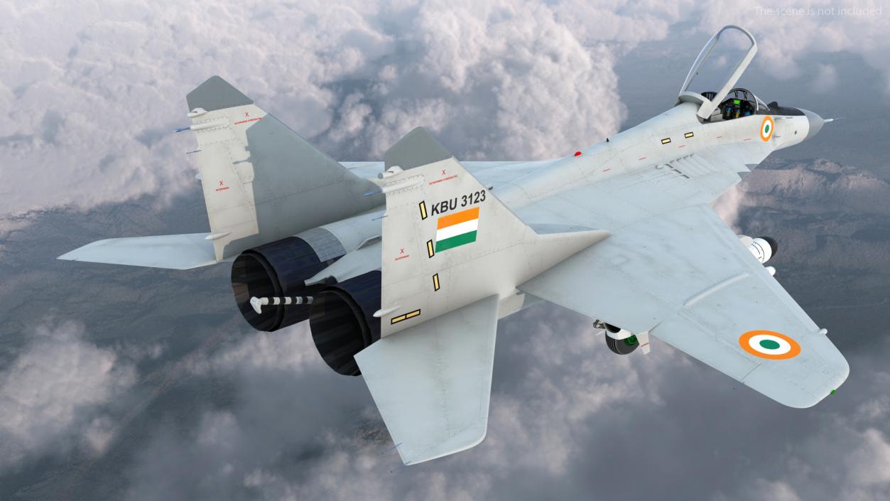 3D model MiG 29K Fulcrum D Indian Navy with Armament Rigged