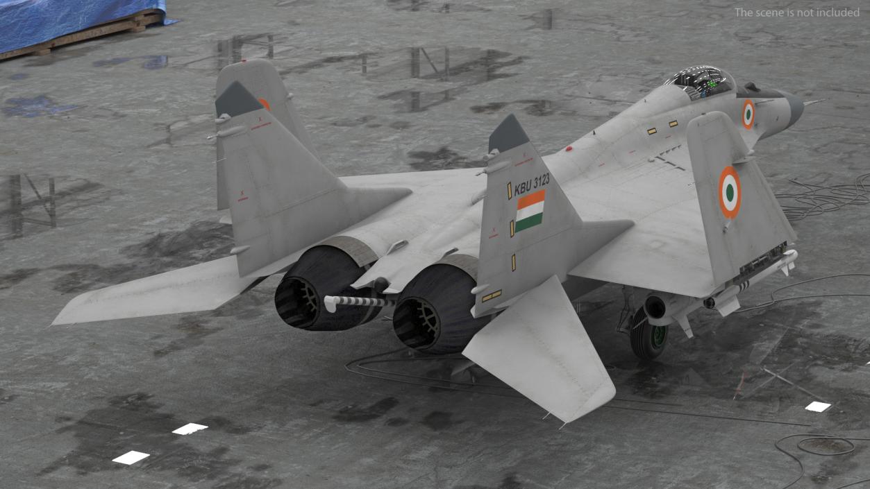 3D model MiG 29K Fulcrum D Indian Navy with Armament Rigged