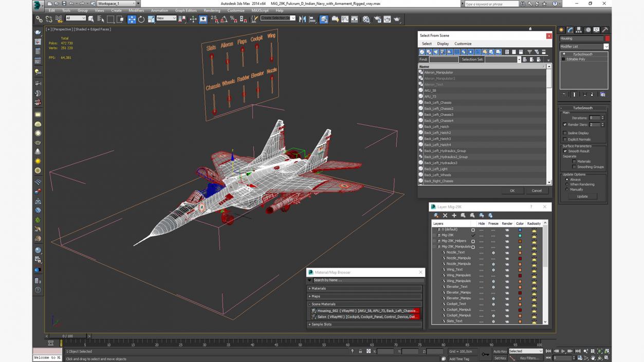 3D model MiG 29K Fulcrum D Indian Navy with Armament Rigged