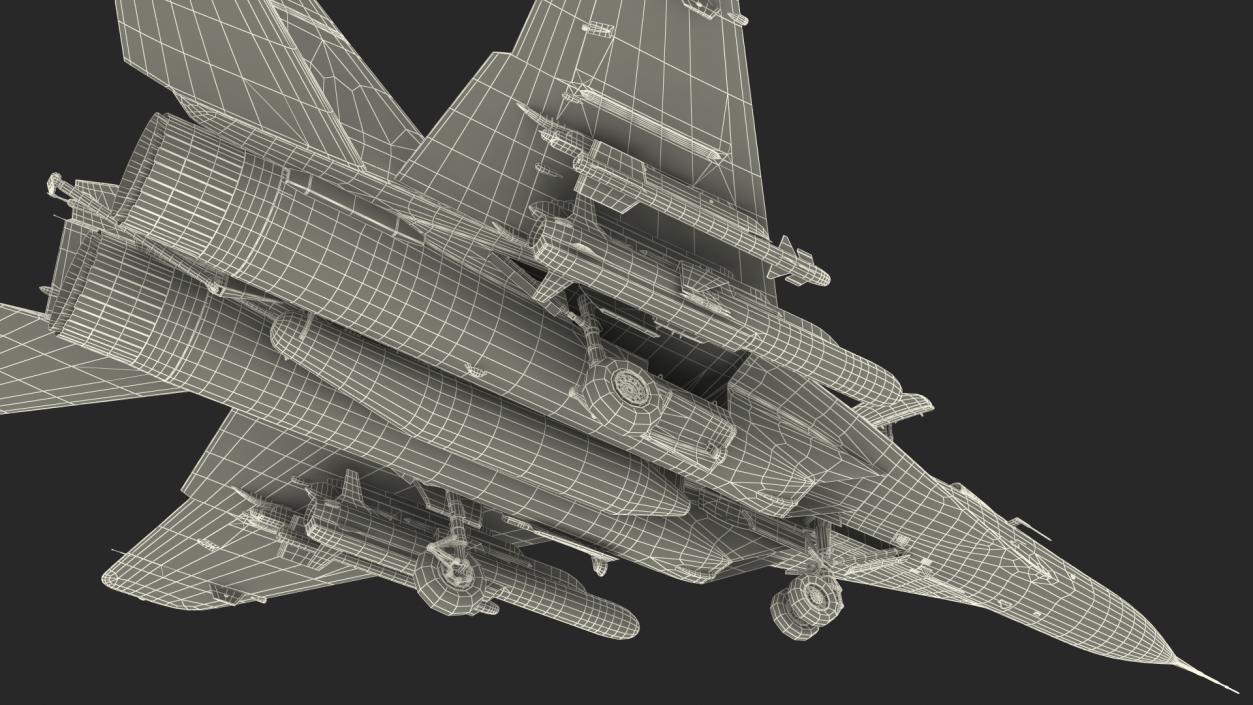 3D model MiG 29K Fulcrum D Indian Navy with Armament Rigged