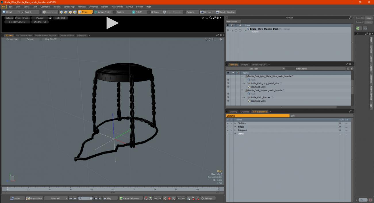 3D Bridle Wire Muzzle Dark model