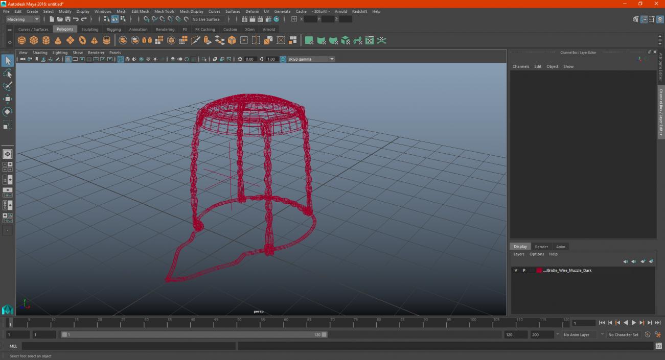 3D Bridle Wire Muzzle Dark model