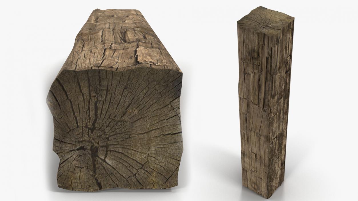 3D Fireplace Logs with Tong Tool  Collection