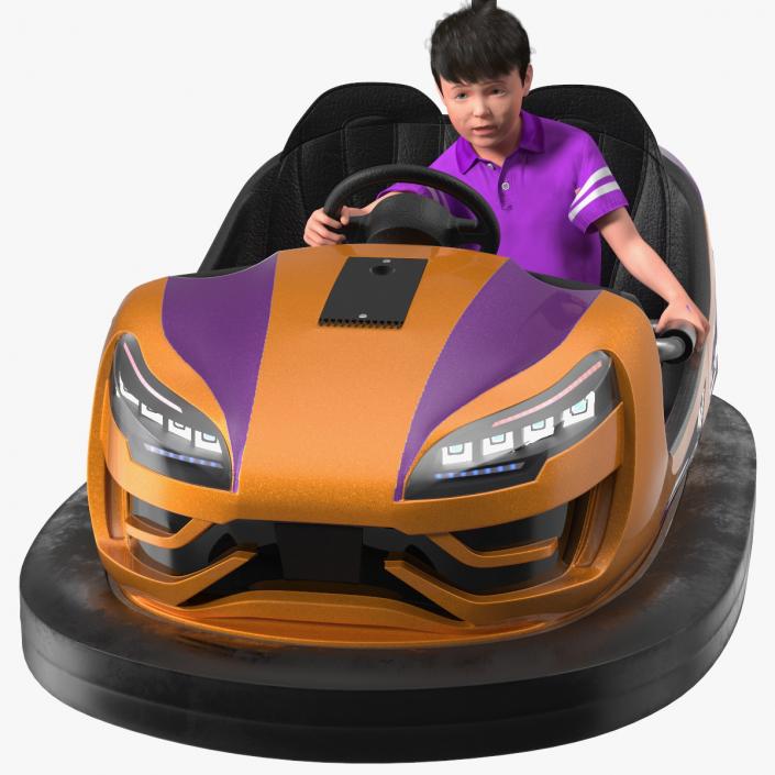 3D Bumper Car with Boy Rigged