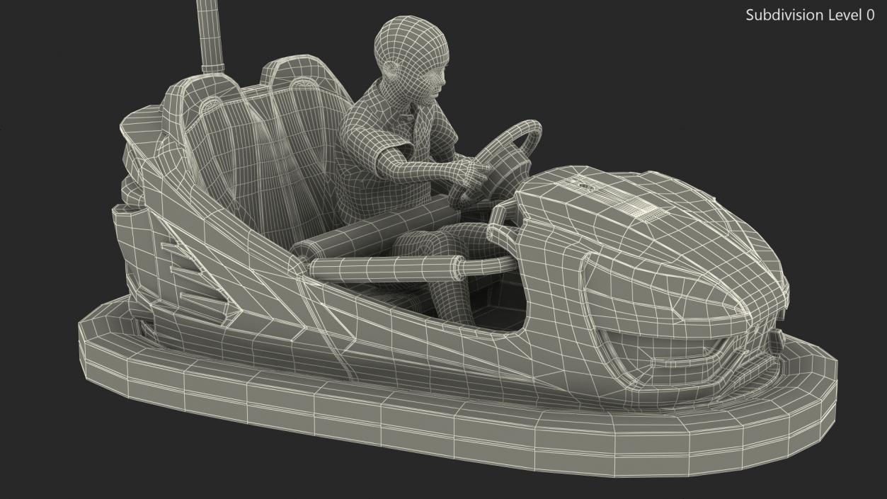 3D Bumper Car with Boy Rigged