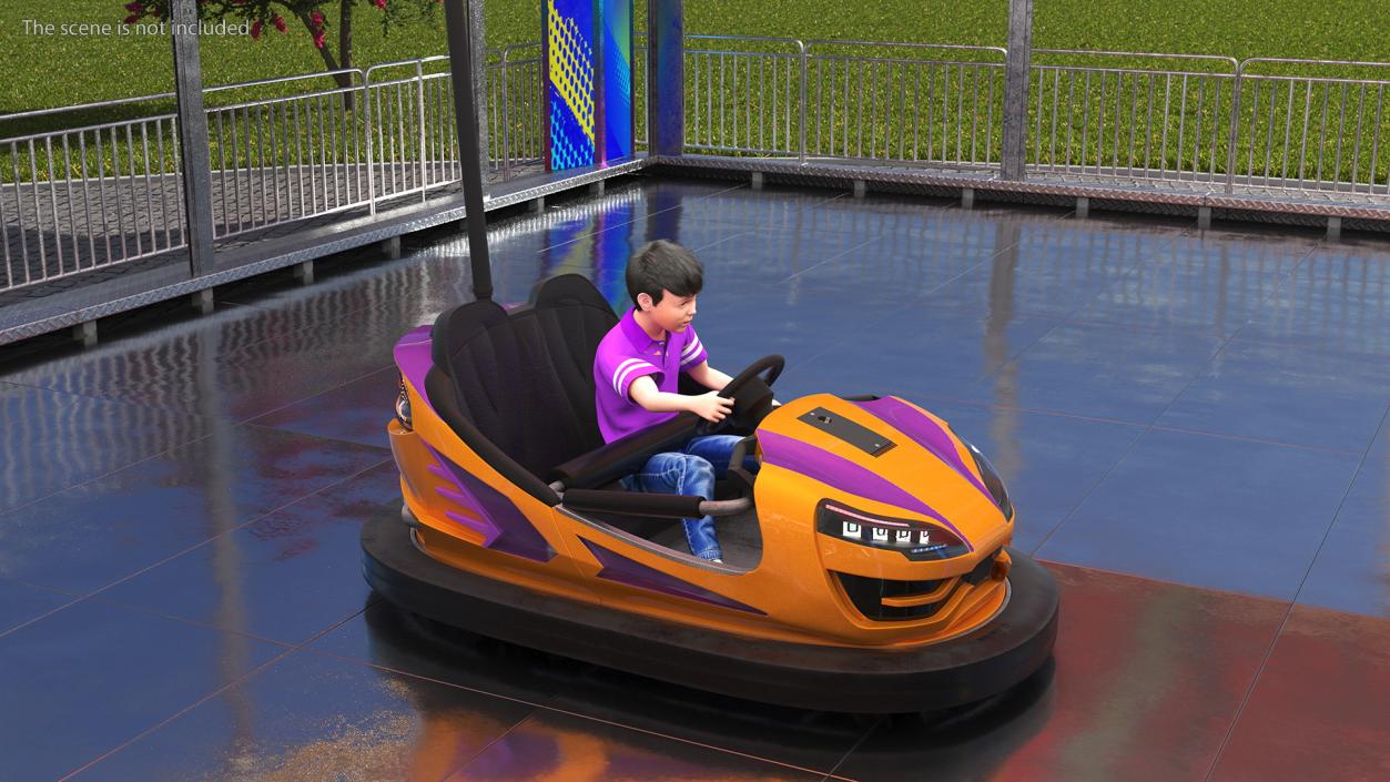 3D Bumper Car with Boy Rigged