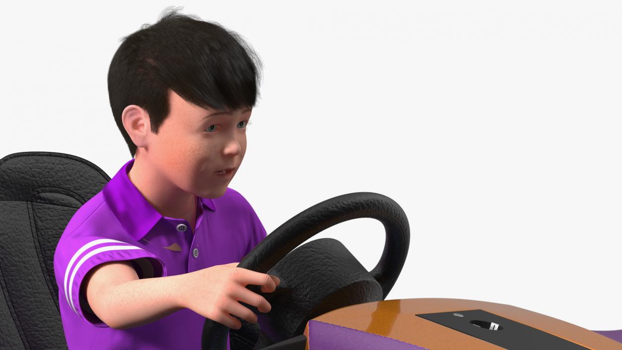 3D Bumper Car with Boy Rigged