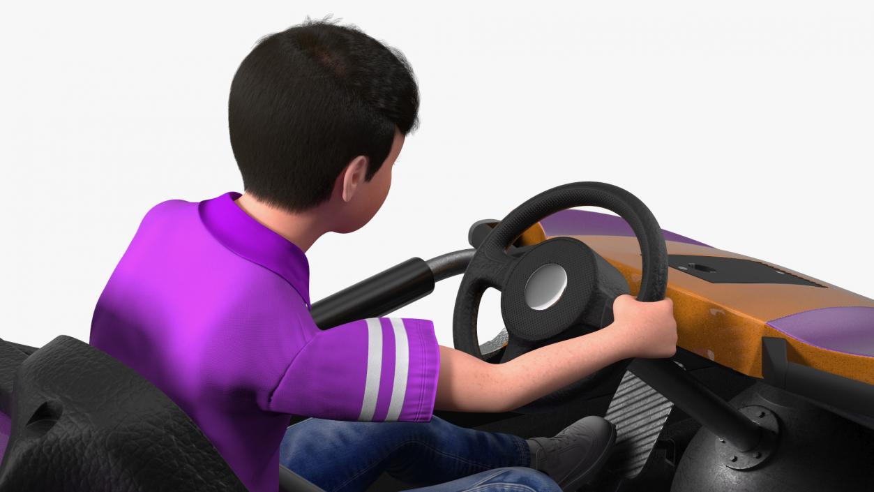 3D Bumper Car with Boy Rigged