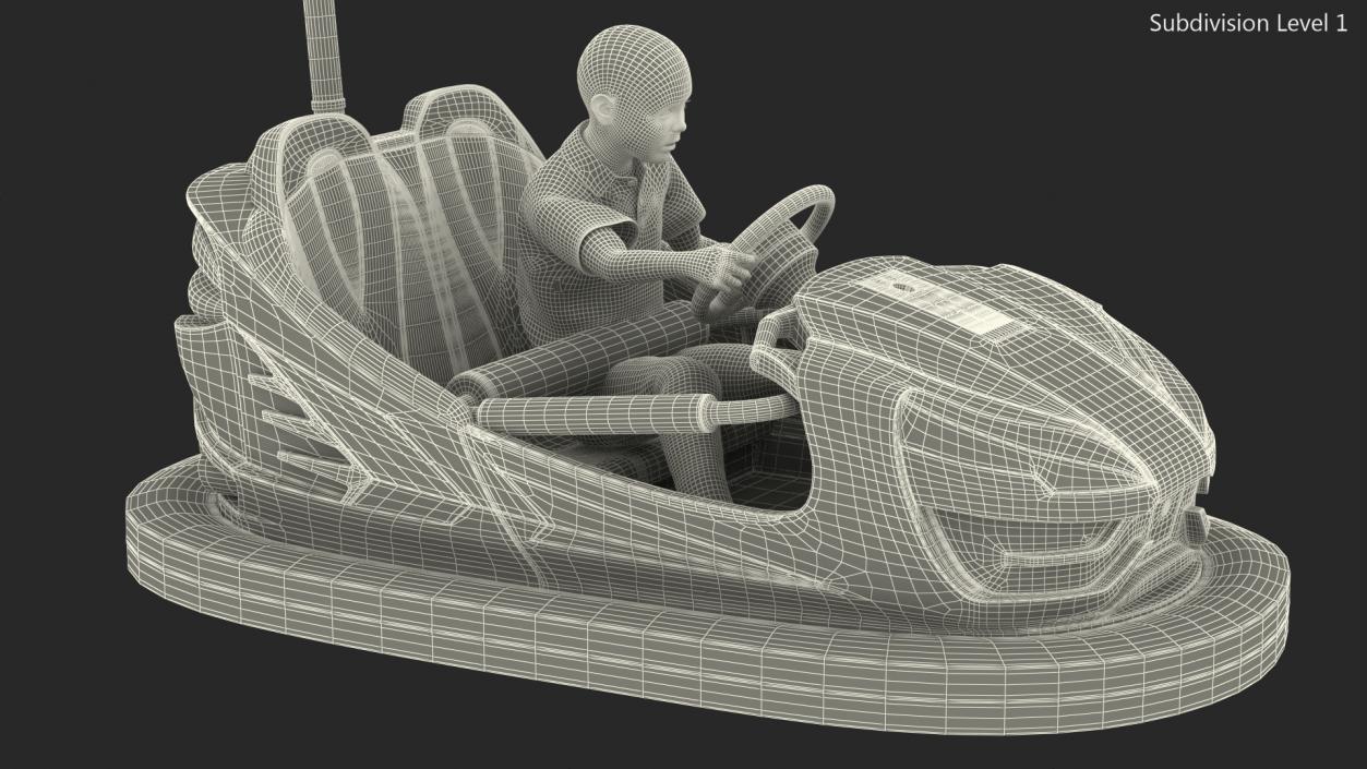 3D Bumper Car with Boy Rigged