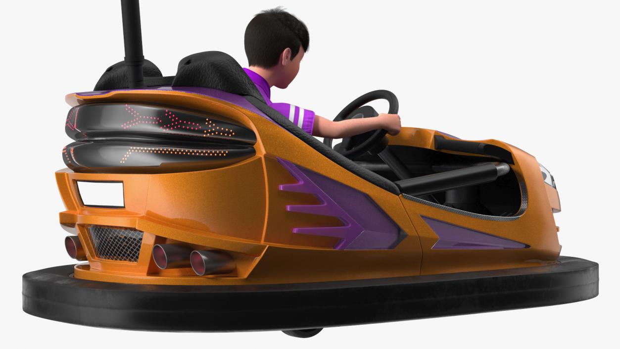 3D Bumper Car with Boy Rigged