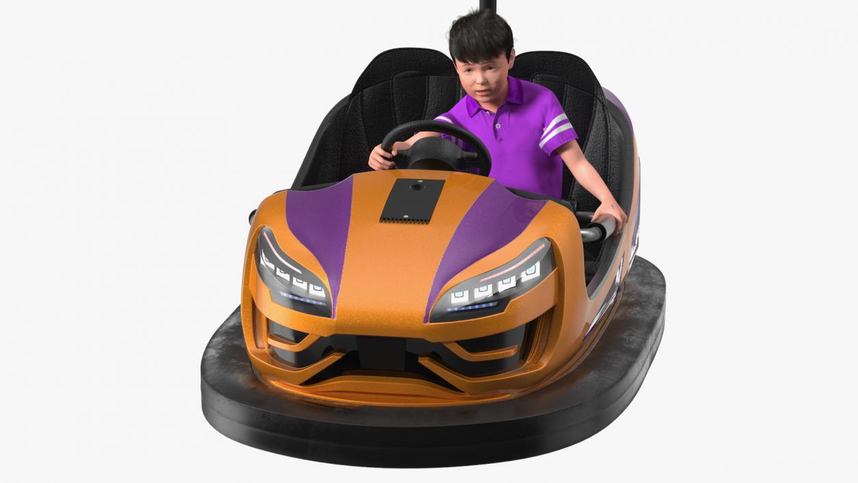 3D Bumper Car with Boy Rigged