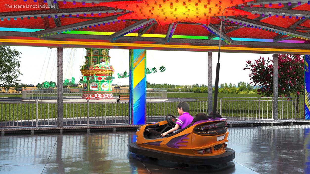 3D Bumper Car with Boy Rigged