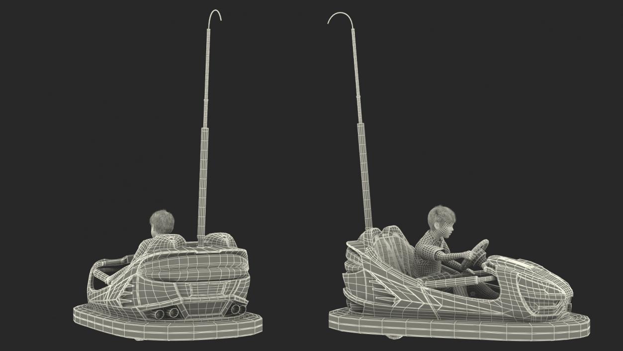 3D Bumper Car with Boy Rigged