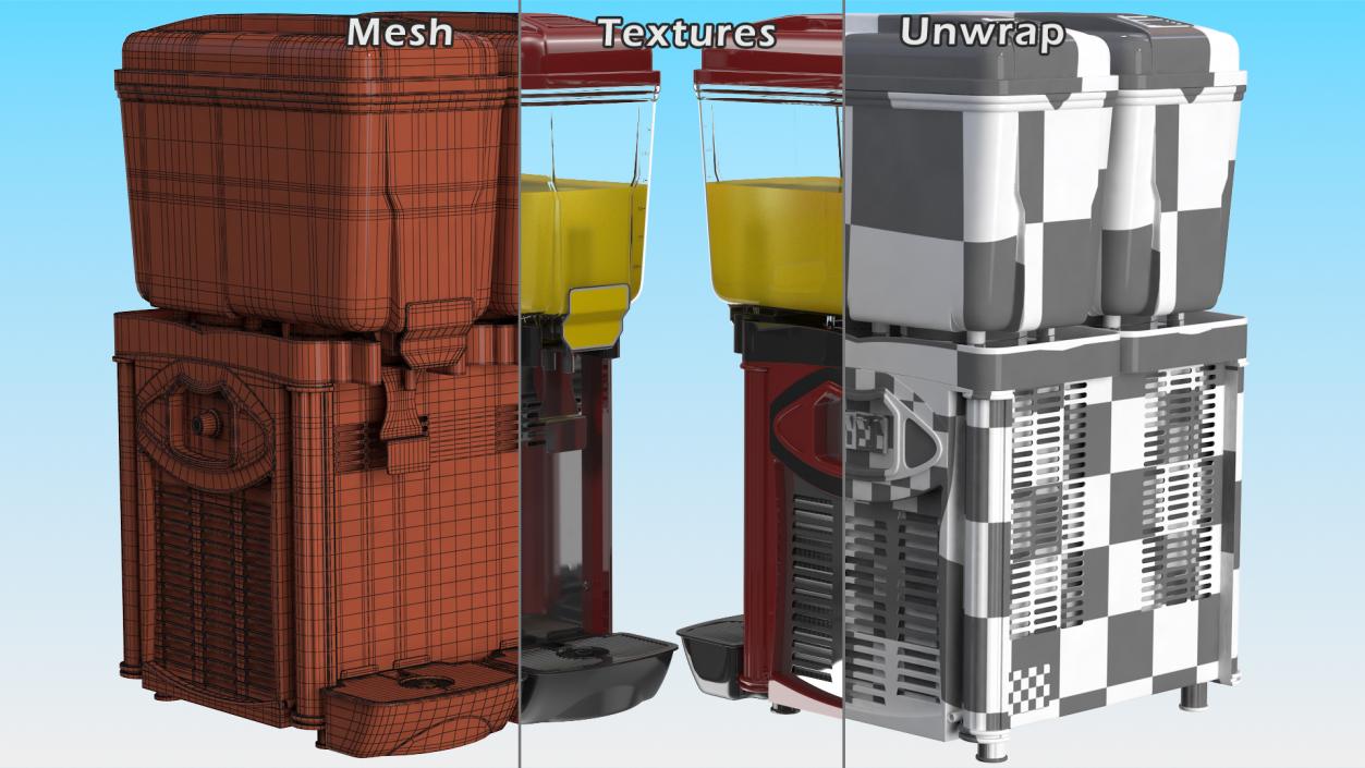 3D model Dispenser Machine Cold Juice 2 Bowl