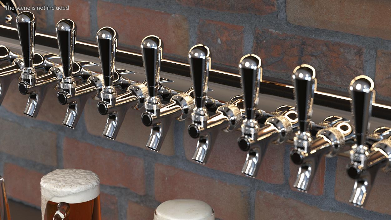 Wall Mount Rail Draft Beer Tower 3D