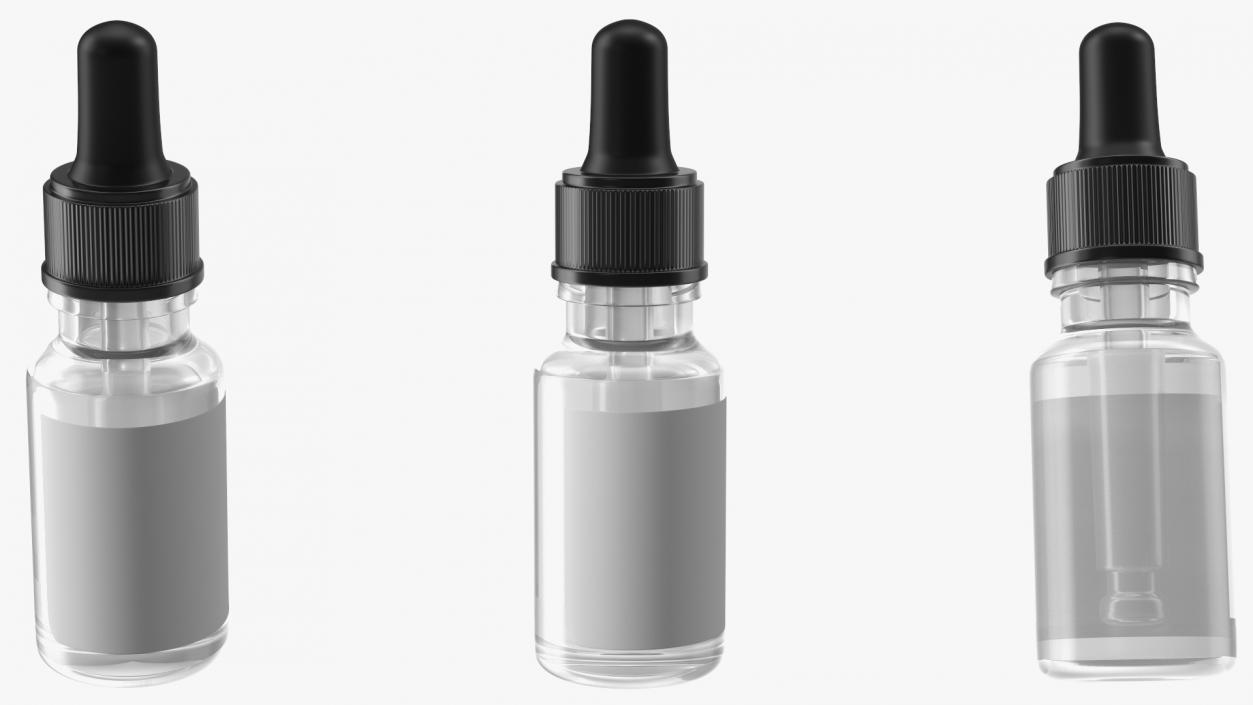 3D Clear Glass Dropper Bottle 20ml