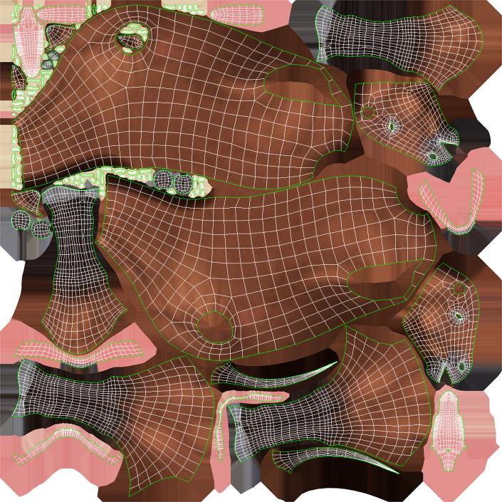 3D Bay Horse Fur model