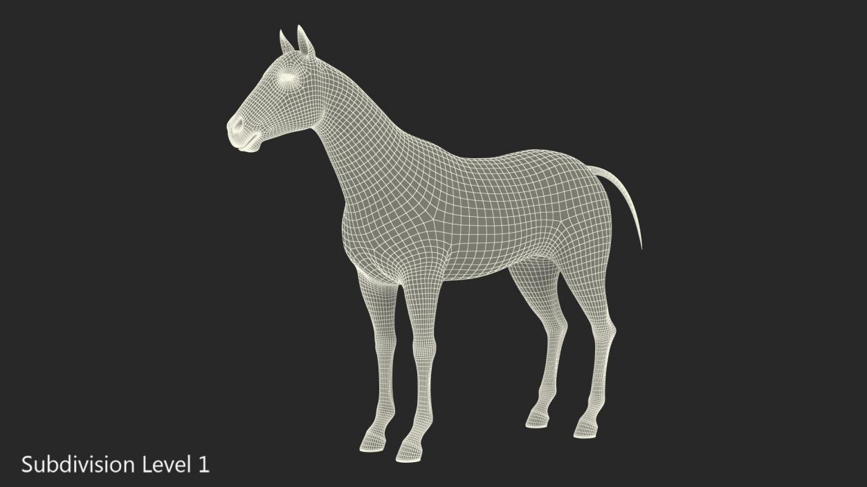 3D Bay Horse Fur model