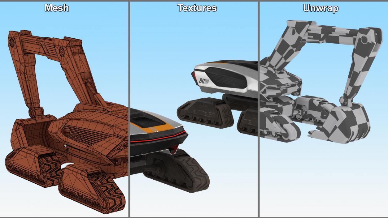 Excavator Futuristic Concept Old 2 3D model