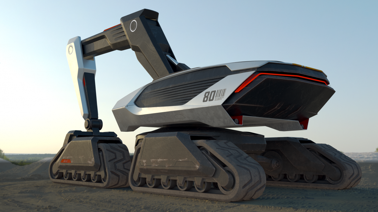 Excavator Futuristic Concept Old 2 3D model