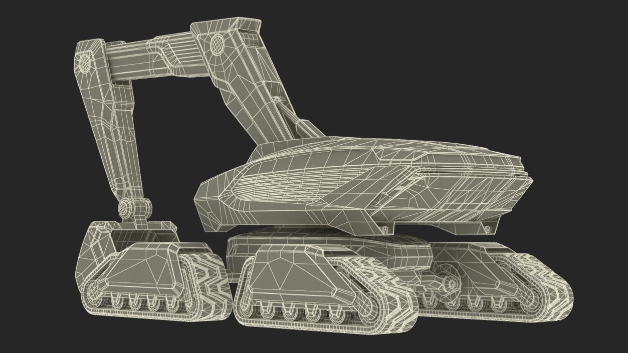 Excavator Futuristic Concept Old 2 3D model