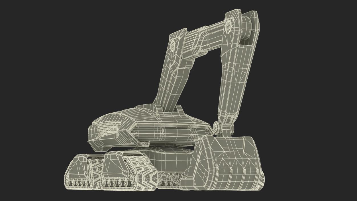 Excavator Futuristic Concept Old 2 3D model