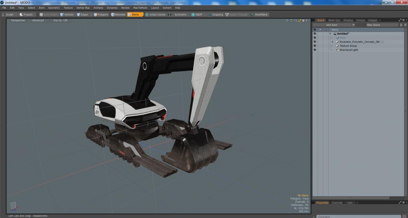 Excavator Futuristic Concept Old 2 3D model