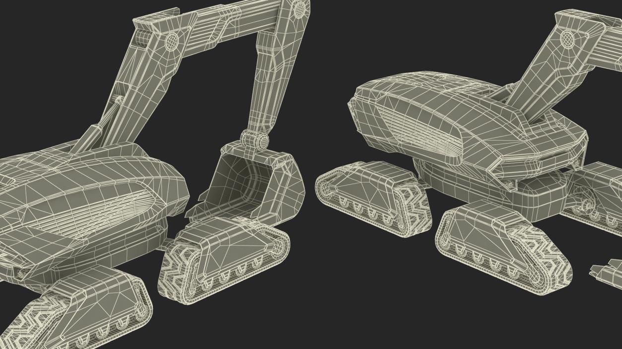 Excavator Futuristic Concept Old 2 3D model