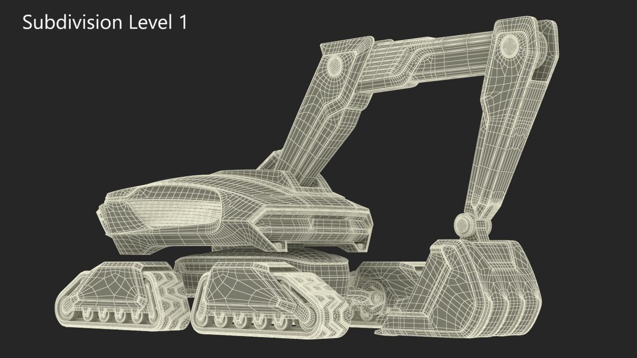 Excavator Futuristic Concept Old 2 3D model