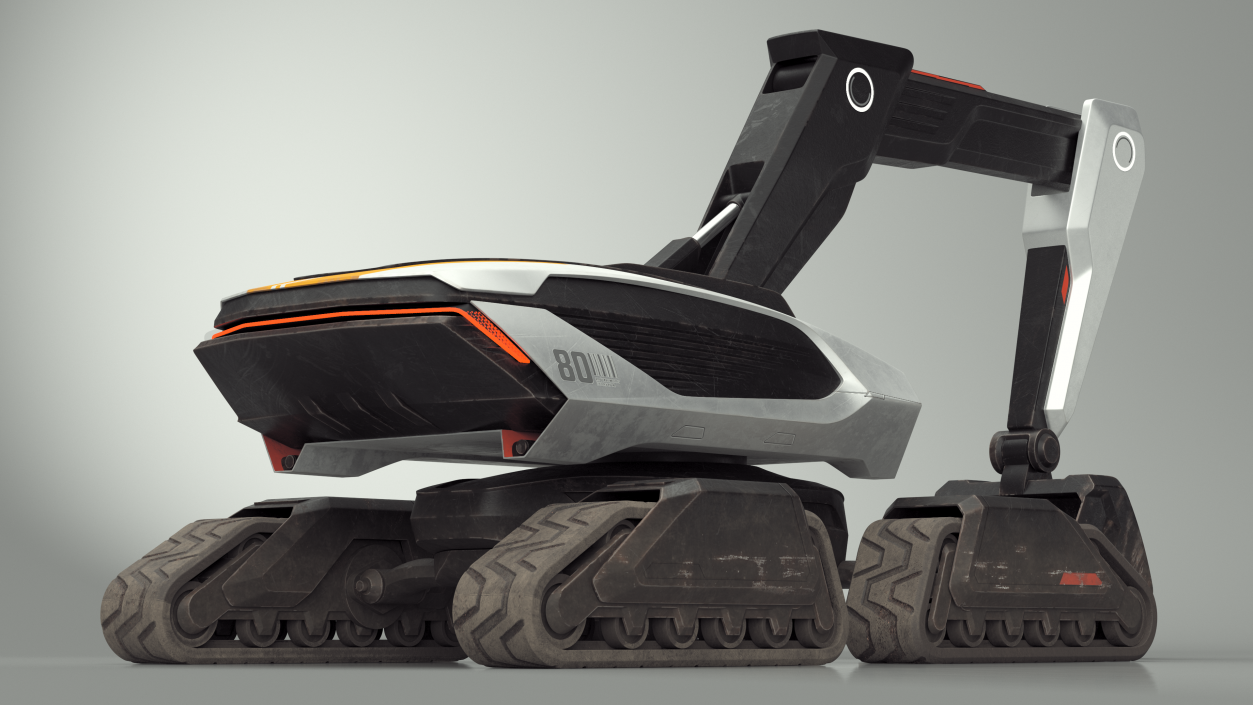 Excavator Futuristic Concept Old 2 3D model