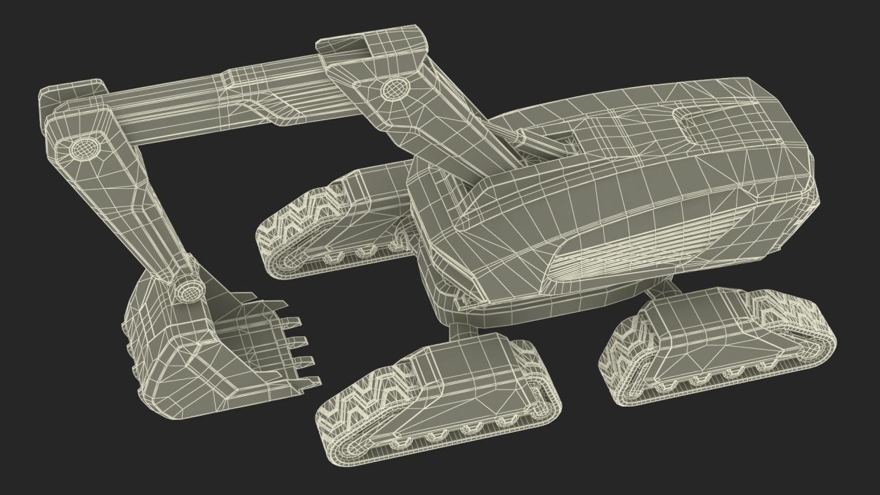 Excavator Futuristic Concept Old 2 3D model