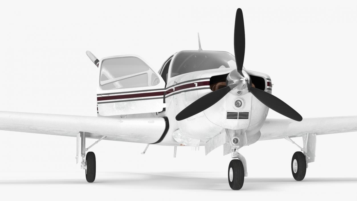 3D Propeller Aircraft Beechcraft Bonanza S35 Rigged model