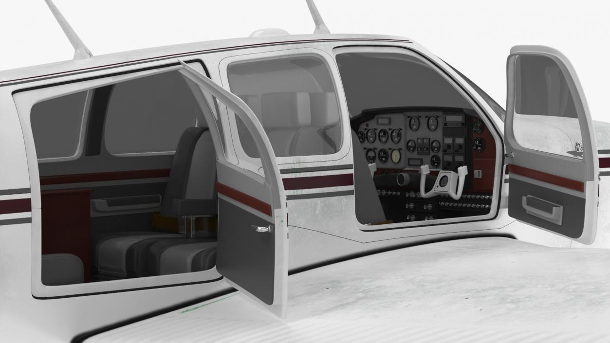 3D Propeller Aircraft Beechcraft Bonanza S35 Rigged model